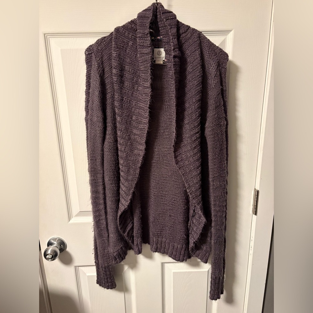 Element Open-Front Plum Knit Cardigan
